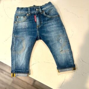 dsquared2 babies medium blue jeans shaded with abrasions